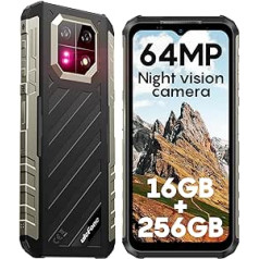 Ulefone Armor 22 Outdoor Mobile Phone 16GB + 256GB/512GB SD, Octa Core 64MP + 64MP Night Vision Android 13 6,58 collas FHD+ 120Hz 6600mAh IP68 Robusts viedtālrunis bez līguma 4G divu SIM pirkstu nospieduma