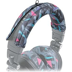 WC BandZ V2 galvas stīpas futrālis Audio Technica ATH M sērijas austiņām - mazgājams mašīnā, vairs neplīst āda - saderīgs ar M50X / M50XBT / M50 / M40X un vairāk | 90. gadu melnais