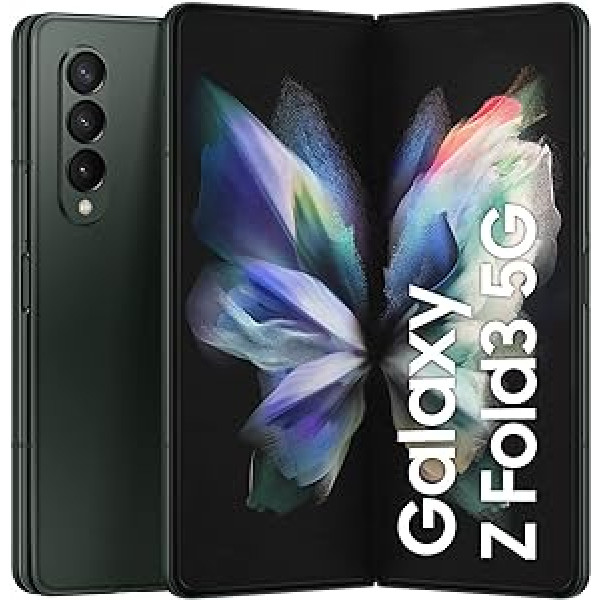 Samsung Galaxy Z Fold3 5G, salokāms mobilais tālrunis bez līguma, elastīgs, liels 7,6 collu displejs, 512 GB atmiņa, Phantom Green iesk. -