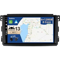 JOYX - 6G + 128G - Android 12 IPS automašīnas radio atbilst Benz Smart Fortwo 451 (2005-2010) - bezvadu CarPlay/Android Car/DSP - LED kamera un mikrofons - 9 collu 2 DIN - DAB stūres vadība Fast Boot 360