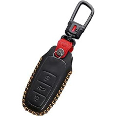 ontto Ādas atslēgu futrālis Piemērots Audi A3 A6 A7 A8 A8L Q8 E-Tron Q5 Q8 C8 D5 RS6 RS7 S3 S6 SQ7 SQ8 Auto tālvadības pults vāciņš Key Fob Key Case Aizsardzības atslēgu kaste Melns D