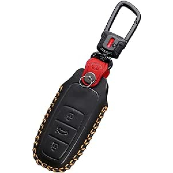 ontto Ādas atslēgu futrālis Piemērots Audi A3 A6 A7 A8 A8L Q8 E-Tron Q5 Q8 C8 D5 RS6 RS7 S3 S6 SQ7 SQ8 Auto tālvadības pults vāciņš Key Fob Key Case Aizsardzības atslēgu kaste Melns D