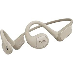 TOZO OpenReal True ausinės belaidės Bluetooth 5.3 mygtuko valdymas atviromis ausinėmis Dviejų mikrofonų skambučių triukšmo slopinimas su aukščiausios kokybės garsu, oro efektyvumo sportinės ausinės, skirtos bėgimui dviračiu žygiams