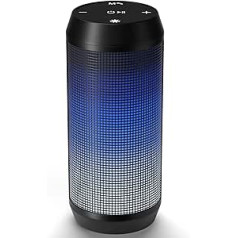 VOSFEEL Bluetooth portatīvais skaļrunis, LED bezvadu Bluetooth skaļrunis, basu stereo mūzikas kaste, TF karte, USB, AUX, mikrofons mājām, āra, ceļojumiem