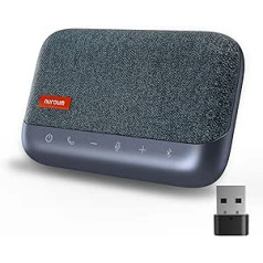 Nuroum A15 Bluetooth konferences skaļrunis ar 4 mikrofoniem, 3 m 360° balss atpazīšana, trokšņu samazināšana, savienojums, izmantojot Bluetooth/Dongle/USB-A/C, savietojams ar Teams/Zoom birojam/mājas birojam,