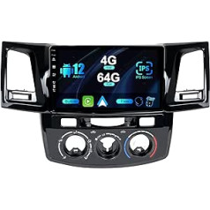 SXAUTO Android 12 IPS automašīnas radio, kas paredzēts Toyota Fortuner Hilux Revo Vigo (2004-2014) - Iebūvēts Carplay/Android Car/DSP - LED kamera + MIC - 4G + 64G - DAB 360-CAM Stūres vadība Ātra palaišana - 2 DIN