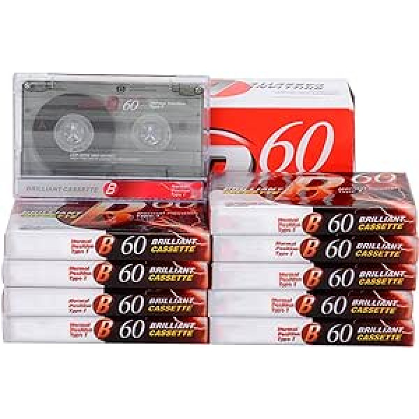 Audio Cassette Empty Cassette Tapes: Recorder CD & DVD Player Cassette 60 Minutes Time Low-Noise Surface Walkman Cassette Pre-Voltage Micro Voice Cassette with Music Radio Pack of 10 Brick (10 Brick)