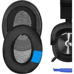 GEEKRIA Comfort Cooling Gel-infūzijas auduma ausu spilventiņi, kas paredzēti Logitech G Pro, G433, G233 austiņu nomaiņai, ausu spilventiņi, ausu spilventiņu nomaiņa (īpaši biezi)