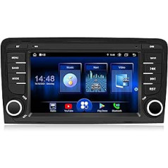 Ponskoy Car Radio Android radio priekš Audi A3 2 8P 2003-2013, 7 collu auto radio CarPlay Android Car Android stereo stereo ar GPS atpakaļgaitas kameru Bluetooth WLAN SWC BT DSP FM AM radio, 2+32GB