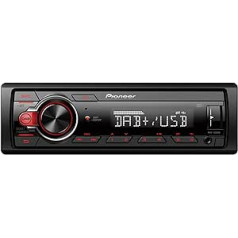 Pioneer MVH-130DAB 1DIN automašīnas radio ar RDS un DAB+, USB, AUX ieeja, zems uzstādīšanas dziļums