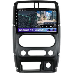 Android 12 Double DIN automašīnas radio, kas paredzēts Suzuki Jimny 3 2005-2019 GPS bezmaksas aizmugurējā kamera 9 collu 4G + 64G Carplay DSP Atbalsta DAB/WiFi/BT5.0/USB/MirrorLink/SWC/Aux/RDS