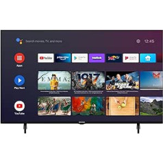 GRUNDIG 43 VOE 73 TV 43 collu (108 cm) LED televizors, Android 9 televizors, 4K UHD, Dolby Digital, HDR10, mikro aptumšošanas dzinējs, iebūvēta Chromecast ierīce, Bluetooth, viedtelevizors, melns