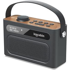 Inscabin M60 pārnēsājams DAB/DAB + FM digitālais radio/pārnēsājams bezvadu skaļrunis ar Bluetooth/stereo skaņu/dubultais skaļrunis/dubultā signalizācija/akumulators/skaists dizains
