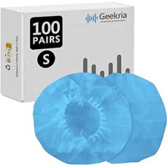 GEEKRIA 100 pairs mazi neausta auduma vienreizlietojamie austiņu futrāļi/austiņu maciņi/ausu spilventiņu aizsargi/elastīgs sanitārais ausu kauss, der 1,57–3,15 collu austiņām (zils)