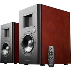 EDIFIER AIRPULSE A200 - 2.0 Studio Monitors (130W) with Bluetooth V5.0 (aptX), Ribbon Horn Tweeter for Precise and Clearest Highs, Versatile Connection Options, Includes Remote Control