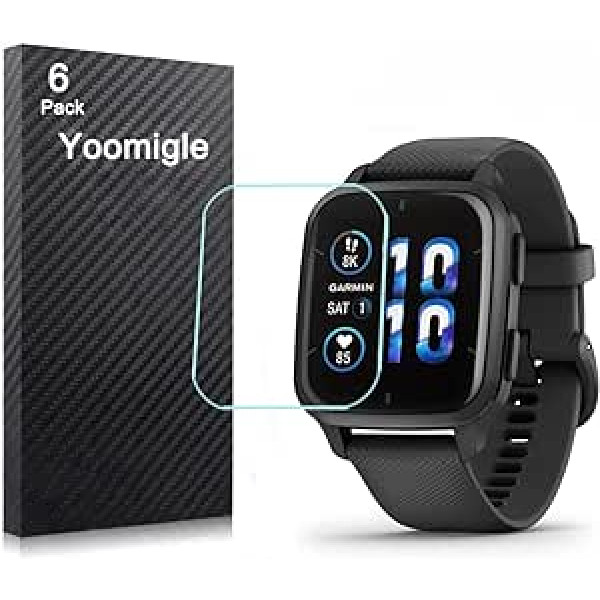 Yoomigle iepakojumā 6 saderīgi ar Garmin Venu Sq 2 ekrāna aizsargiem, kas paredzēti Garmin Venu SQ2 viedpulksteņa ekrāna aizsargplēvēm Kristāldzidras HD pretskrāpējumiem pret pirkstu nospiedumiem