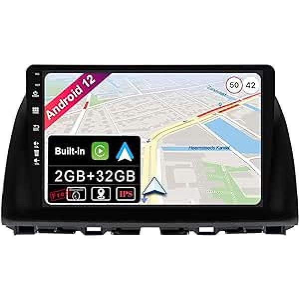 JOYX Android 12 IPS automašīnas radio, piemērots Mazda CX-5 (2013-2016) - 2G + 32G - Iebūvēts CarPlay/Android Car - Bez atpakaļgaitas kameras - [2G + 32G] - 2 DIN 10,1 collas - DAB stūres vadība WiFi