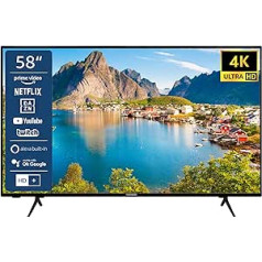 TELEFUNKEN XU58SN550S 58 collu televizors/viedtelevizors (4K Ultra HD, HDR Dolby Vision, trīskāršs uztvērējs, Alexa iebūvēts, Dolby Atmos) HD+, 6 mēneši iesk.