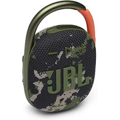 JBL ieliekamo austiņu klips 4 — pārnēsājams mini Bluetooth skaļrunis, liels audio un izteiksmīgs bass, iebūvēta karabīne, IP67 ūdensizturīgs un putekļu necaurlaidīgs