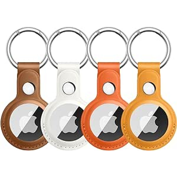 4-pack Tag Leer Houder ar Sleutelhanger, Anti-verloren AirTag Case, Tags Sleutelhanger Compatibel ar Tag GPS Preču meklētāji Piederumi