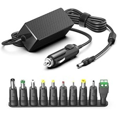 HKY 12V 5A (12V 4A, 12V 3A, 12V 2A, 12V 1A) Universal Car Power Supply for Tablet, Cameras, DVD Player, LED Light Strips, Charging Cable, Cigarette Lighter, Car DVR, Bluetooth Speaker, GPS, Laptop