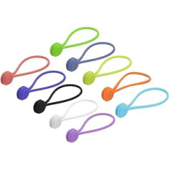 piegādes karte Magnetische Kabel-Clips, 19,1 x 1,5 cm, 10 Farben, magnetische Kabelbinder, wiederverwendbare Kabelbinder für Zuhause, Küche, Büro, 10 Stück