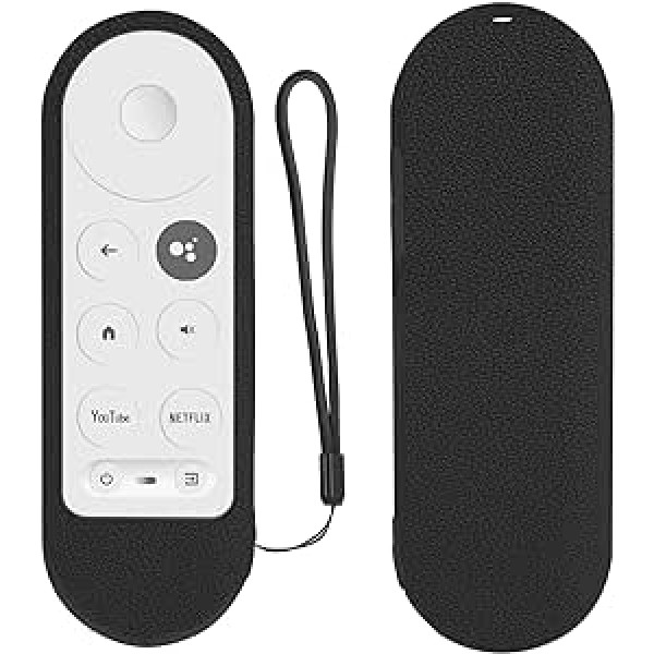 G9N9N balss tālvadības pults ar tālvadības pults korpusu, 2020. gada Google Chromecast 4K Snow GA01409 GA01919 GA01920 GA01920 GA01920 nomaiņa ar 2 populārām īsinājumtaustiņiem (tālvadības pults + melns