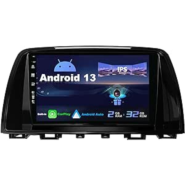 SXAUTO Android 12 IPS 9 collu automašīnas radio priekš Mazda Atenza Mazda 6 (2012-2015) - iebūvēts CarPlay / Android Car / DSP - atpakaļgaitas kamera bez maksas - 2G + 32G - stūres vadība DAB Fast Boot WiFi - 2