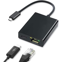 ARCELI Micro USB uz Ethernet adapteris Chromecast ierīcei un TV Stick, pārnēsājams tīkla adapteris, USB uz RJ45 Ethernet 100 Mbps adapteris, LAN adapteris, kas saderīgs ar Fire TV Stick, LAN adapteris (2 iepakojumā)