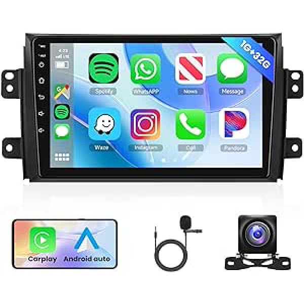 Android 11 Car Radio 2 DIN priekš Suzuki SX4 2006-2013 Fiat Sedici 2005-2014 ar bezvadu Apple Carplay Android Car Navigation GPS 9 collu skārienekrāna automašīnas radio ar Bluetooth FM/RDS USB/DAB+/OBD