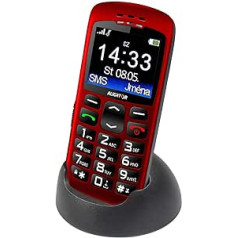 Aligator A670 vyresnysis mobilusis telefonas su SOS mygtuku ir lokatoriumi, 4,8 x 2,32 x 0,55 colio, raudona