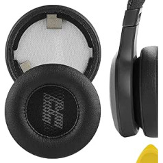 Geekria QuickFit Protein Leather rezerves ausu spilventiņi priekš JBL Live 460NC bezvadu uzliekamām austiņām Ausu spilventiņi, ausu kausu remonta daļas (melnas)