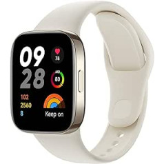 Xiaomi Redmi Watch 3, 1,75 collu AMOLED displejs, 121 fitnesa režīms, SPO₂ mērīšana un 24 stundu sirdsdarbības monitorēšana, Bluetooth® zvani, GPS multisistēma, 5 ATM, akumulatora darbības laiks līdz 12 dienām, ziloņkaula krāsa