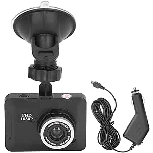 ASHATA automašīnas paneļa ierakstītājs, automātiska automašīnas DVR Dash Cam 1080P Full HD informācijas kamera, daudzfunkcionāla cilpas kustības noteikšanas paneļa kamera