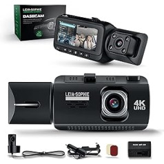 Dashcam 4K – didelės raiškos UHD objektyvas – Baterija veikianti infraraudonųjų spindulių naktinio matymo automobilio kamera – 3,2 colio IPS ekranas – Atsparus karščiui ir šalčiui – USB laidas + automobilinis įkroviklis – Vokietijos 