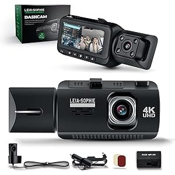 Dashcam 4K – didelės raiškos UHD objektyvas – Baterija veikianti infraraudonųjų spindulių naktinio matymo automobilio kamera – 3,2 colio IPS ekranas – Atsparus karščiui ir šalčiui – USB laidas + automobilinis įkroviklis – Vokietijos 