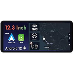 JOYX — 6G + 128G — 12,3 collu Android 12 IPS automašīnas radio, kas piemērots BMW E90/E91/E92/E93 (2005-2012) — bezvadu CarPlay/Android Car/DSP — kamera un mikrofons — 2 DIN — DAB stūres vadība, ātra palaišana 360 Kamera