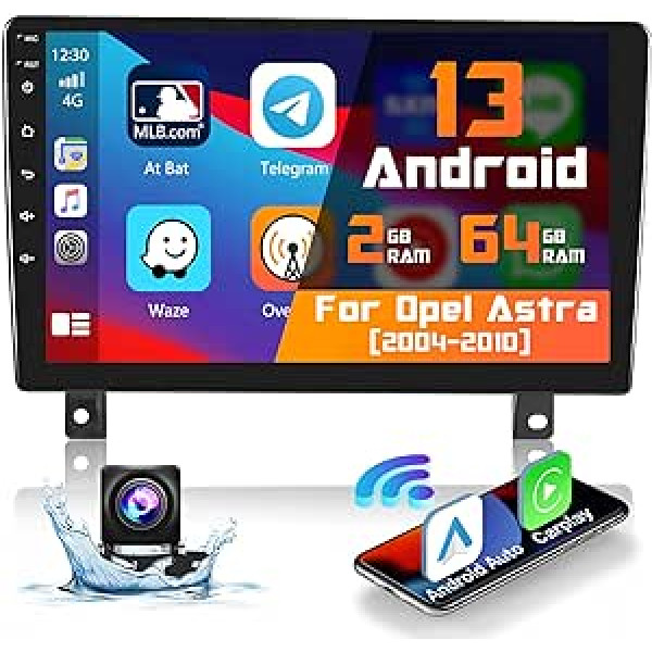 2 + 32 GB Android 11 automašīnas radio 2 DIN ar navigācijas sistēmu Opel Astra 2004-2010 bezvadu CarPlay Android automašīnai, 9 collu ekrāna automašīnas radio ar ekrānu Bluetooth brīvroku komplekts WiFi HiFi FM RDS