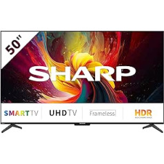 SHARP 50DJ6E Android TV 126 cm (50 collas) 4K Ultra HD LED televizors (viedtelevizors bez rāmja, Harman Kardon) 2023. g.