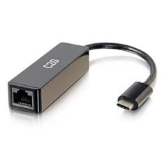 C2G USB C/Thunderbolt 3 līdz RJ45 Gigabit Ethernet LAN tīkla adapteris, kas saderīgs ar Surface Book 2, MacBook Pro 2018/19, iPad Pro 2018/20, MacBook Air 2019/20. USB-C interneta adapteris
