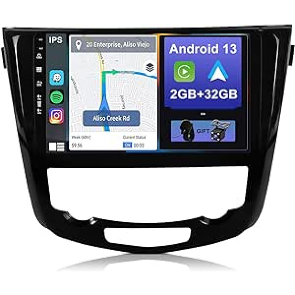 YUNTX Android 13 automašīnas radio, kas paredzēts Nissan X-Trail Qashqai J11 Rouge 2014-2018-[Integrēta CarPlay/Android Car/GPS]-10,1 collas IPS 2.5D skārienekrāns Bezmaksas kamera DAB/Stūres vadība/MirrorLink