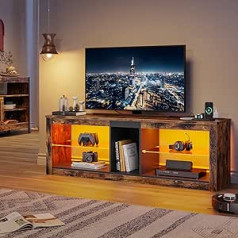 Bestier Rustic Brown stikla TV statīvs ar ligzdām 140cm