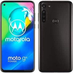 Motorola Moto G8 Power 6,4 Zoll FHD+ Zero Notch displejs, Qualcomm Snapdragon SD665, 16MP Hauptkamera, 2MP Makro Kamera, 5000mAh Akku, Dual SIM, 4/64GB, Android 10, Smoke Black (atjaunots)