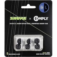 Shure EACYF1-6L Comply 100 Serie schwarzer Schaum, Groß, 6 Pack