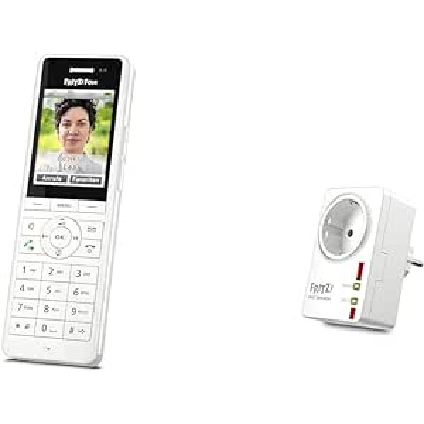 AVM Fritz!Fon X6 White DECT Comfort Phone & Fritz!DECT Repeater 100 (Increases DECT Range) German Version