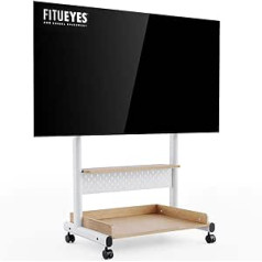 FITUEYES TV Stand Rollable TV Stand with Wheels Floor Stand TV Trolley for 40-85 Inch TVs Height Adjustable High Max 60 kg VESA 600 x 400 mm