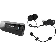 Cardo PACKTALK Edge motocikla Bluetooth sakaru sistēmas austiņas domofons — Twin Pack & Unisex 2. D. ķivere Packtalk Edge 2. ķiveres komplekts JBL, melns, viens izmērs