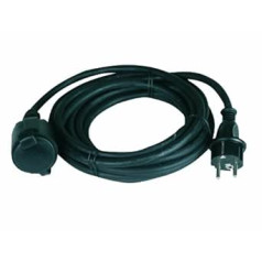 UNITEC Gummi-Verlängerung H05RR-F3G1,5mm² 5m, IP 44, Schwarz