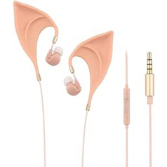 URIZONS Elf Earbuds Austiņas In-Ear Austiņas Ausis Bērniem - Elegants Elf Ear Design, Īpaši mīkstas austiņas ar vadu, Burvīgas Cosplay austiņas priekš iPhone