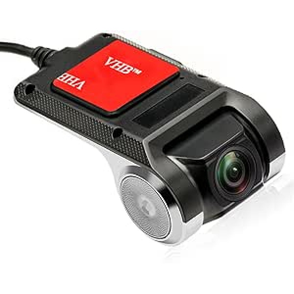 Hikity Car Dash Cam, USB Dash Cam Car Android Car Radio, Ūdensizturīgs Mini Car DVR Video ierakstītājs Dash Camera 170° Platleņķa Night Vision Dash Cam